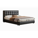 Solid wood frame bed