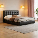 Solid wood frame bed